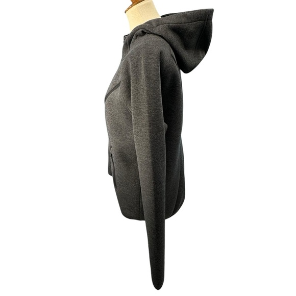 Athleta Hoodie Jacket Womens Medium Charcoal Gray Full Zip Thumbholes Pockets - Picture 4 of 7